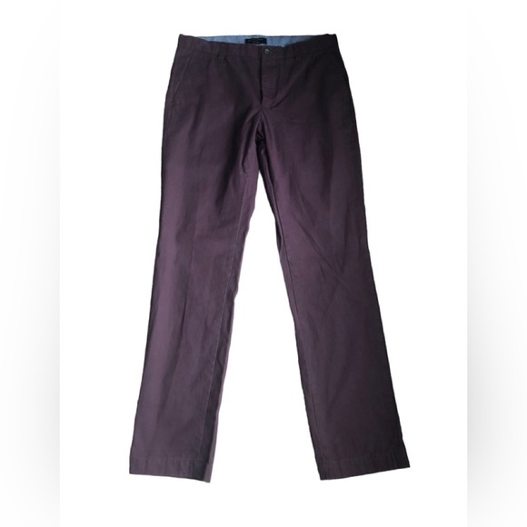 Banana Republic Aiden Chino Straight Leg Pant 32X34 Deep Plum Business Career - Picture 1 of 4